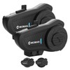Moman Motorcycle Intercom, H2 Pro【2 Pack Carbon】 Helmet Headset Wireless