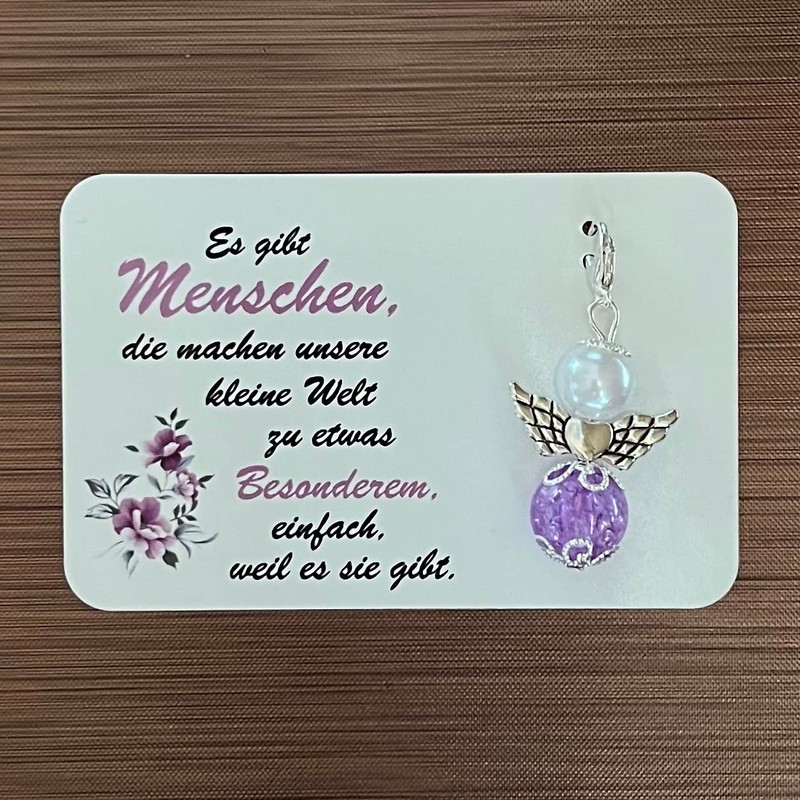 Schutzengel Schlüsselanhänger Besondere Menschen Geschenk Freundin Kollegin Geburtstag Perlenengel Glücksbringer