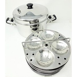 TABAKH 3-Rack Stainless Steel Multi Cooker with Idli, Dhokla & Steam Plates