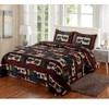 DeLeon BLACK BEAR Wilderness Cabin Quilted Queen Size Blanket w/