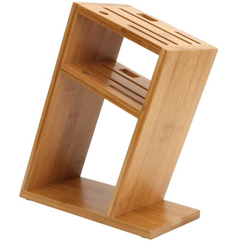 Bamboo Knife Holder Inclined Kitchen Knife Holder Multifunctional Bamboo Rack