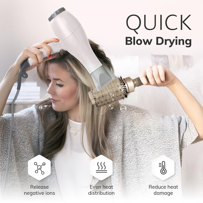 Round Brush for Blow Drying, Nano Thermal Ceramic & Ionic