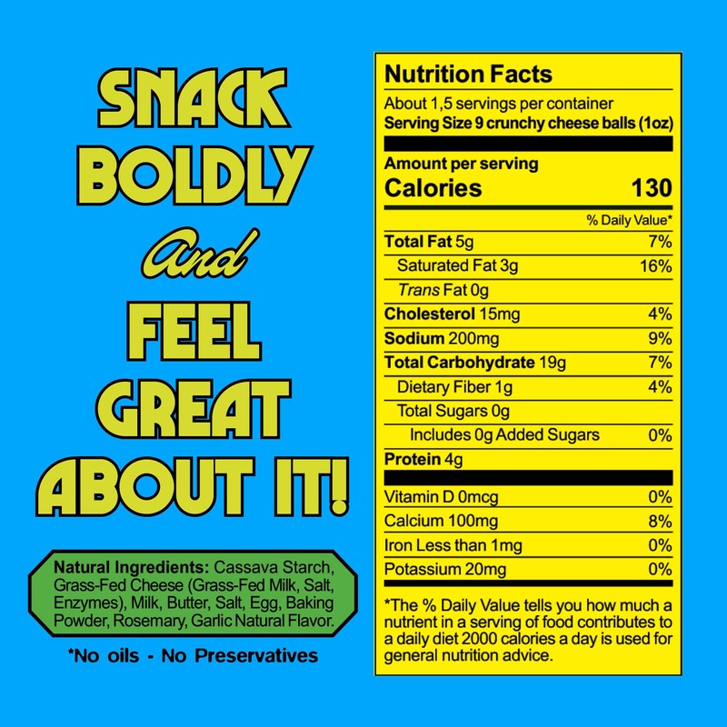 Cassavida Crunchy Cheese Bites – Rosemary Garlic Flavor – Grain-Free