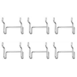 Pegboard Hooks 2" Metal Pegboard Hooks Heavy Duty Hanging Pegboard Accessories for Garage Office Workshop Workbench 6 Pack