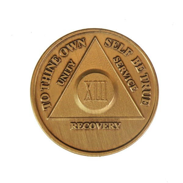 13 Year Bronze AA (Alcoholics Anonymous) - Sober / Sobriety / Birthday / Anniversary / Recovery / Medallion / Coin / Chip