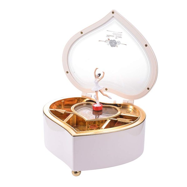 TMEEIHNSS Rainbowie Heart Musical Jewelry Box, Musical Jewelry Storage Box