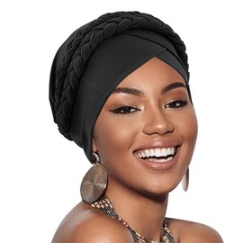 Head Wraps for Black Women Resilient Long African Hair Wraps Turban Solid color Headwraps Jersey Headbands Stretch Head Scarf for women's hair