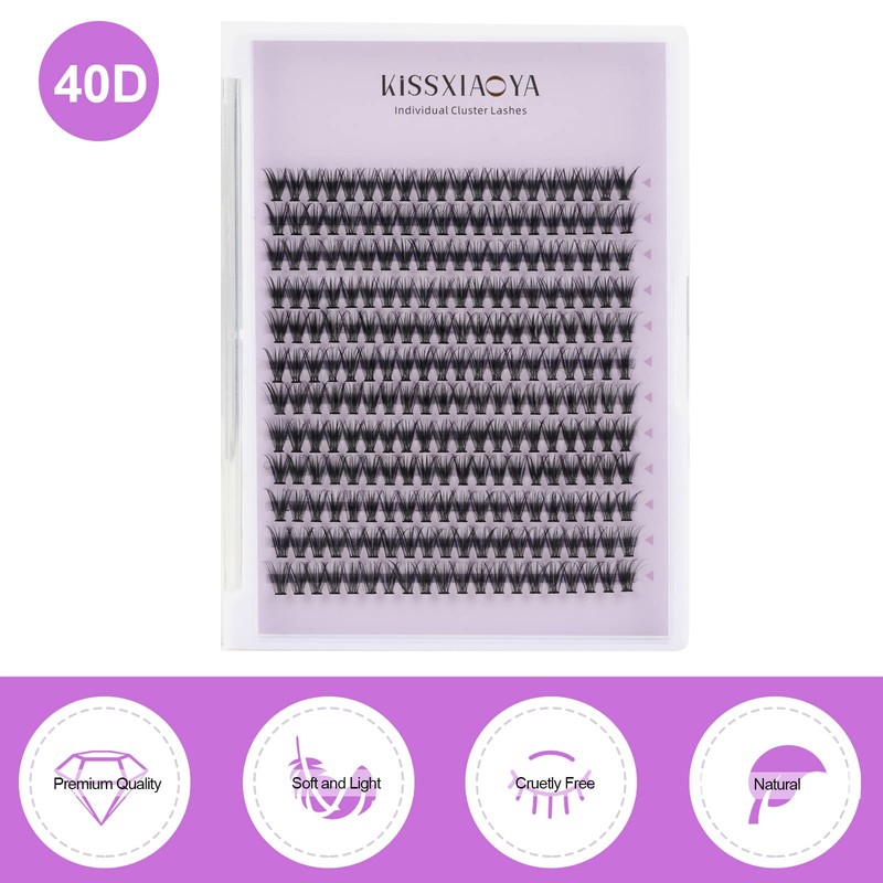 Cluster Eyelash 240pcs 40D 0.07 D Curl 12mm Cluster Eyelashes
