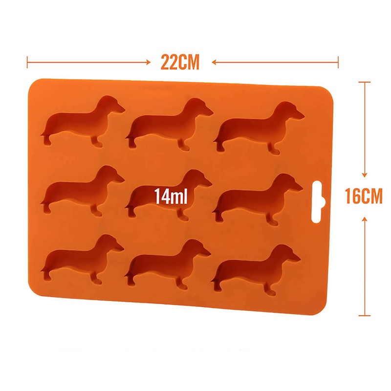 LYWUU Dachshund Dog Shaped Silicon Ice Cube Molds and Tray
