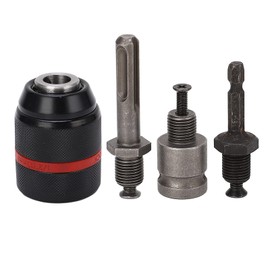 Keyless Drill Chuck, 1/2-20UNF Connection 2‑13mm Clamping Range Self Tightening Hand Drill Chuck Quick Replacement Drill Press Chuck with 3 Rod for Fix Various Bits (Round 58mm Length)