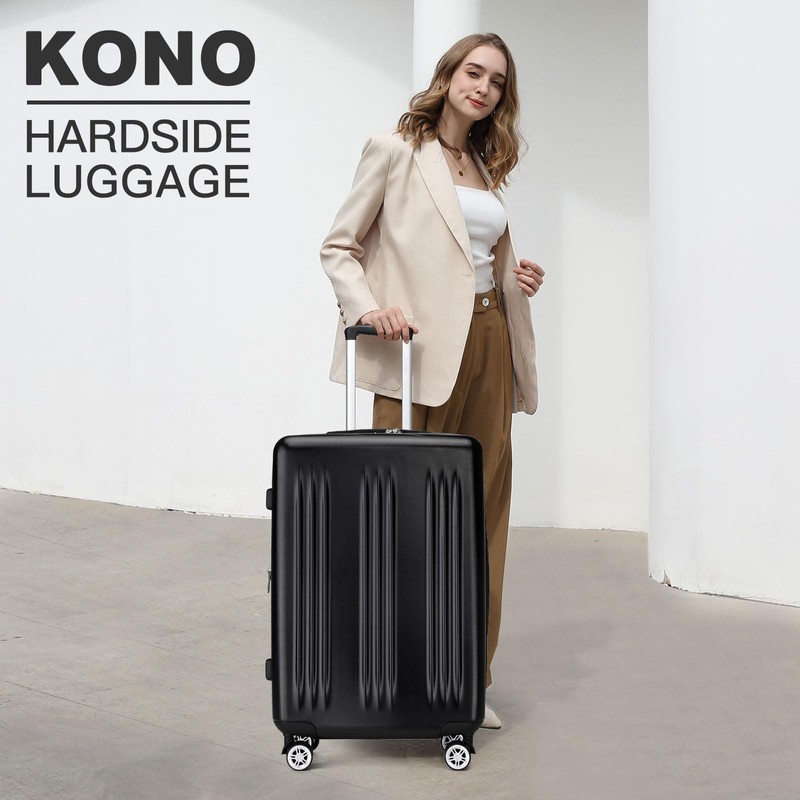 Kono 28" Expandable Luggage with Quiet Spinner Wheels & TSA