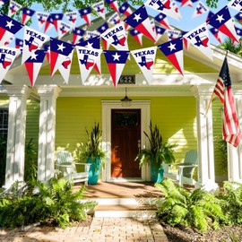 Gueevin 100ft 120 Pcs Texas History Classroom Decorations Texas Lone Star State Flag Banner Texas Party Decorations for School Event Sport Events International Festival Celebration