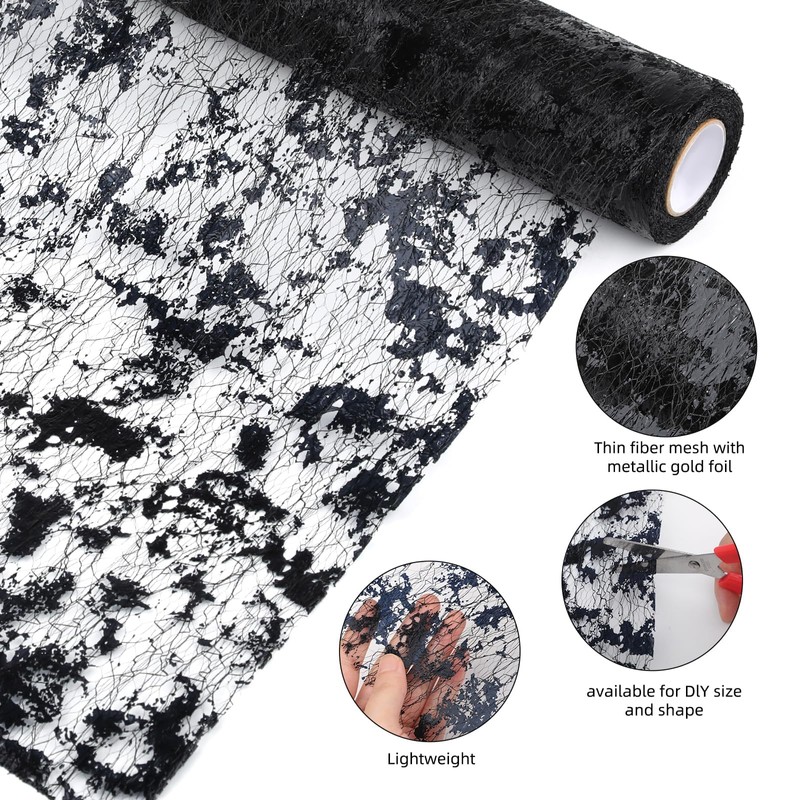 10m x 28cm Table Runner Sparkling Polyester Tulle Ribbon Roll