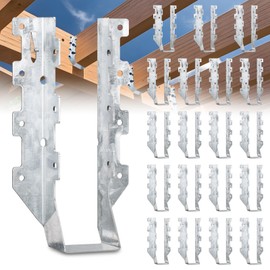 20 Pack 2x8 Joist Hanger 18-Gauge Steel Galvanized Face Mount Rafter Brackets, Fits Truss Connectors, Hurricane Ties for Wood Floor Deck, Ceiling Joists