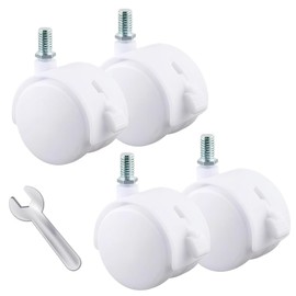 Threaded Casters M8×15mm for Height Adjustable Desk, Standing Desk, Electric Height Adjustable Desk, Silent with Stoppers, 360-Degree Rotation, Furniture, Chair, Replacement Casters, Load Capacity