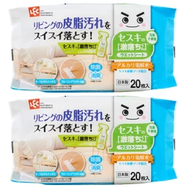 LEC Sesuki S00927 Gekiochi-kun Sheets for Flooring, 20 Sheets (2 Pack) Uses Alkaline Electrolyzed Water
