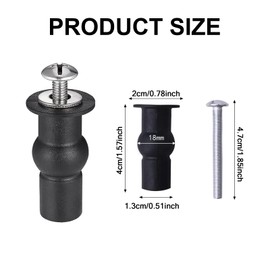 4 Pack Universal Toilet Seat Fittings - Toilet Seat Hinges, Screws, Fixing Kit with Expanding Rubber Top Nuts for WC Blind Hole Fittings