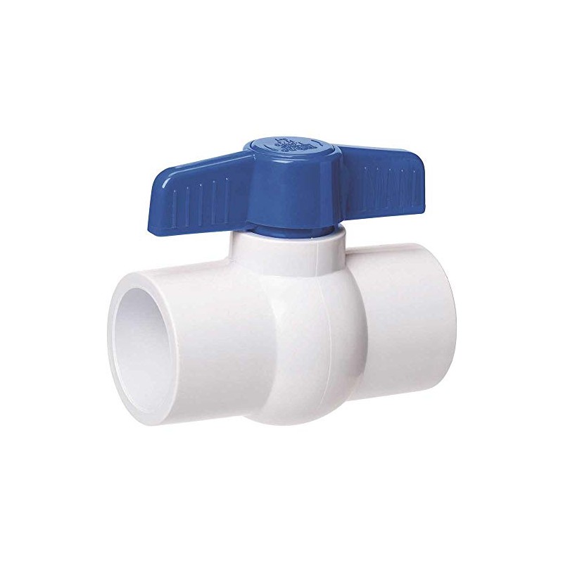 Homewerks VBVP40E3B Ball Valve PVC Schedule 40, x Solvent, 1/2-Inch,