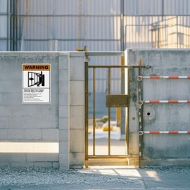 YIKIADA 2 Pack Warning Moving Gate Can Cause Serious Injury Or Death Sign 10×14 Inches Pre-Drilled Holes Waterproof Placard Aluminum Metal Reflective Notice for Business Road Yard