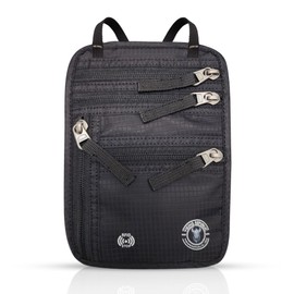 Viking Republic - Neck Wallet for Passport, Travel Documents, Credit Cards, Black, Black, 20_14_1cm