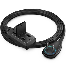 Maximm Cable 4ft 360° Rotating Flat Plug Extension Cord/Wire, 16 AWG Multi 3 Outlet Extension Wire, 2 Prong with Safety Cover - Black - UL Certified