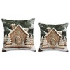 Gingerbread House Kit Classic Holiday Design Throw Pillow