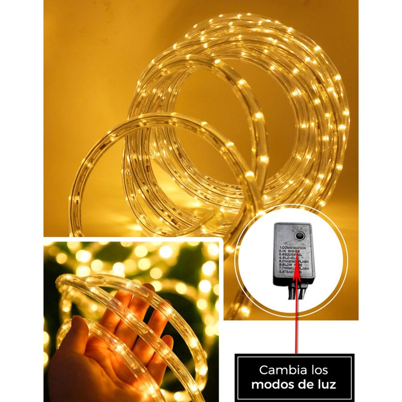 Luces de Navidad, DOSYU 10M LED Manguera Transparente Navideña, 200