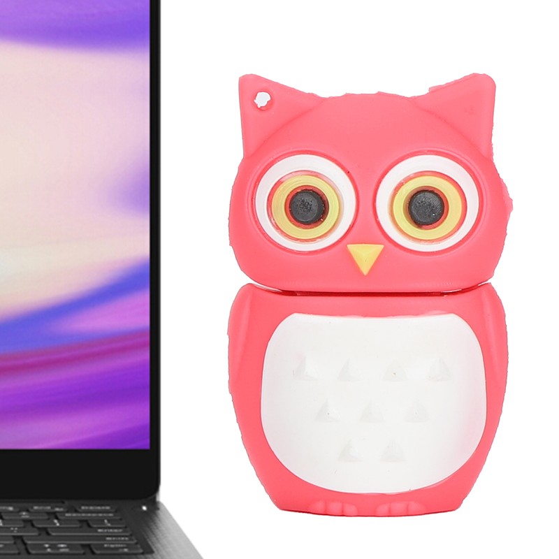 Cartoon U Disk Pink Owl Appearance High Speed Bulk Storage