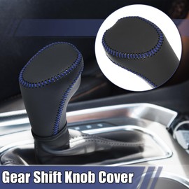 X AUTOHAUX Car Automatic Gear Shift Knob Cover Protector with Blue Thread for Chevy Equinox 2018-2021 for Chevy Malibu 2016-2020