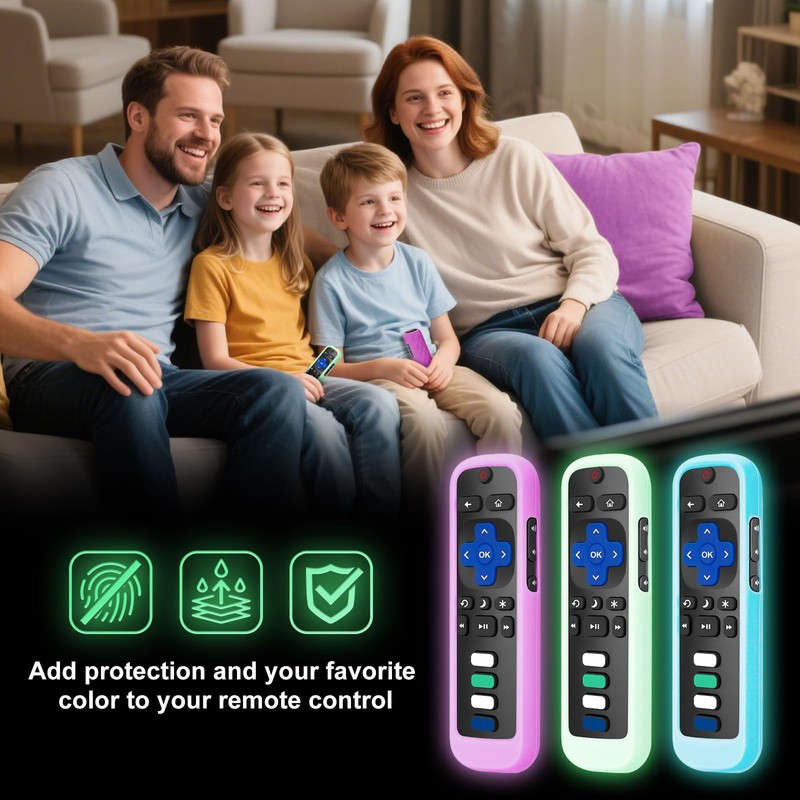 2 Pack for Roku Remote Cover,Silicone Controller Case Green and