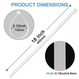 Aroono 20 Pack 18 inch Cable Zip Ties Heavy Duty, Durable Outdoor Cable Ties, Self-Locking Nylon Wire Ties with 50 Pounds Strength, UV-Resistant,-Ideal for Home Fence, Green Plants-White