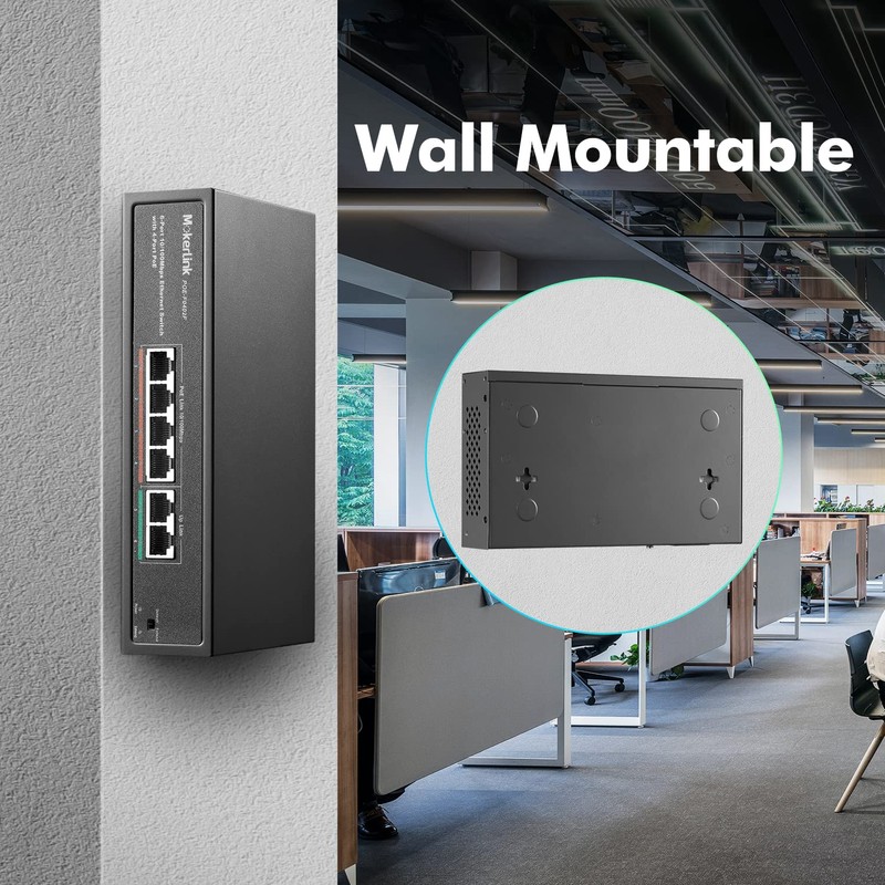 MokerLink 10 Port PoE Switch with 8 Port PoE+, 2