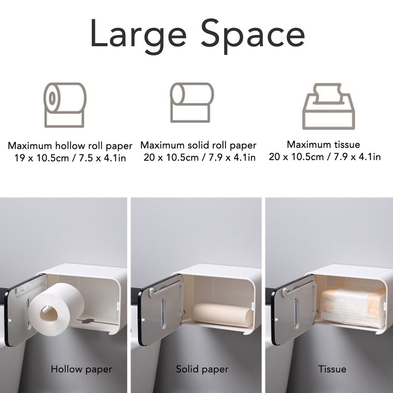 Toilet Paper Roll Box Cover Waterproof Punch Free Prevent Corrosion
