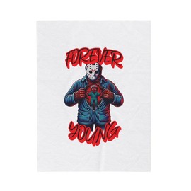 Forever Young Jason Opening Up To Younger Self Voorhees Friday Horror Fun Velveteen Plush Blanket - Size: 60" × 80"