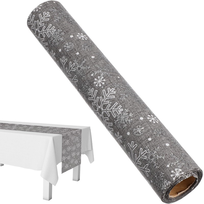 ABOOFAN Snowflake Table Runner Christmas Decorative Tablecloth Xmas Table Runner
