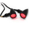 Black Motorcycle LED Turn Signals Red Light Brake Running Tail