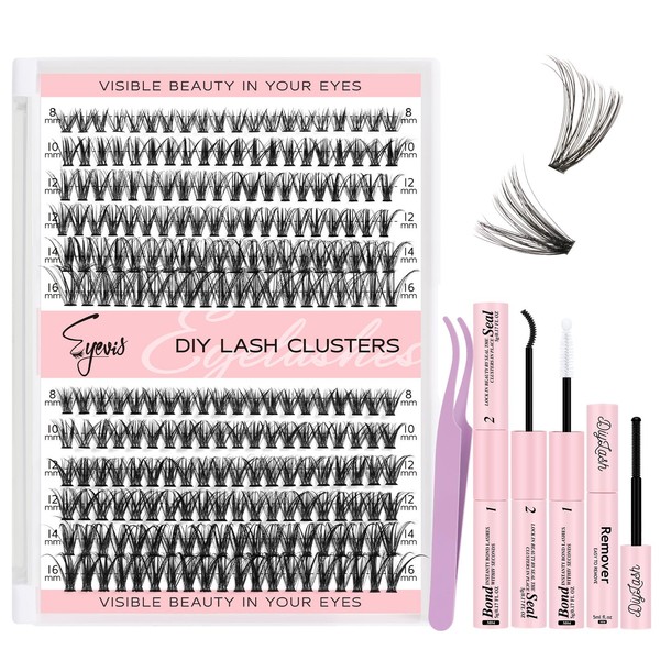 EYEVIS Lashes Clusters Kit 240PCS DIY Lash Extension Kit 30D