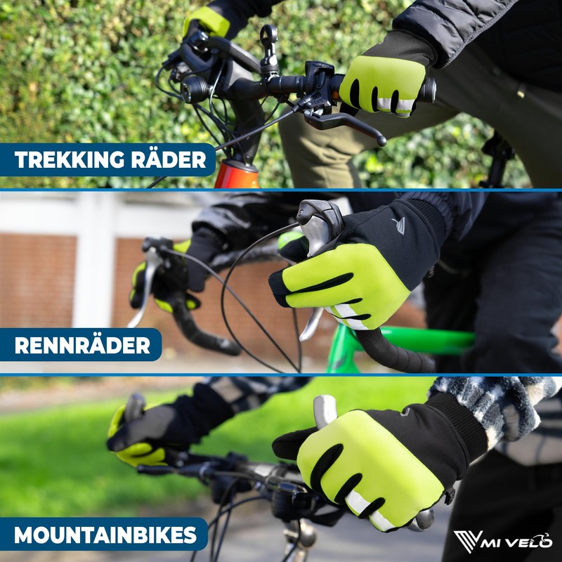 MIVELO Cycling Gloves with Thermal Fleece, Waterproof & Windproof Gloves,