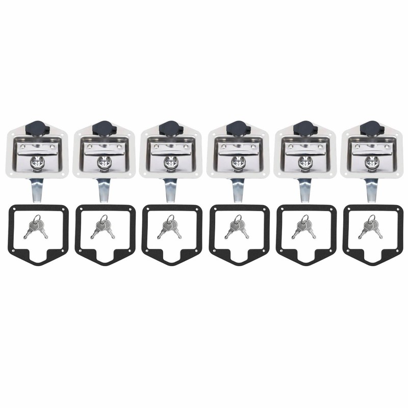 KONKENIE 6Pcs Stainless Steel Door Lock Trailer Tool Box T-Handle