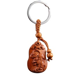 Betterdecor Feng shui Chinese Zodiac Tiger Horoscope Birth Animal Key Ring Key Chain for success and wealth luck
