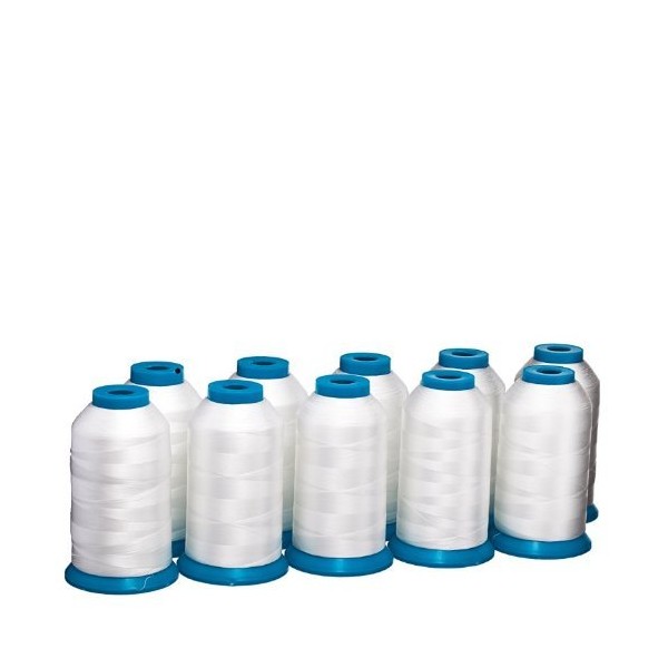 10 Huge Spools White Embroidery Machine Bobbin Thread (5500 Yards