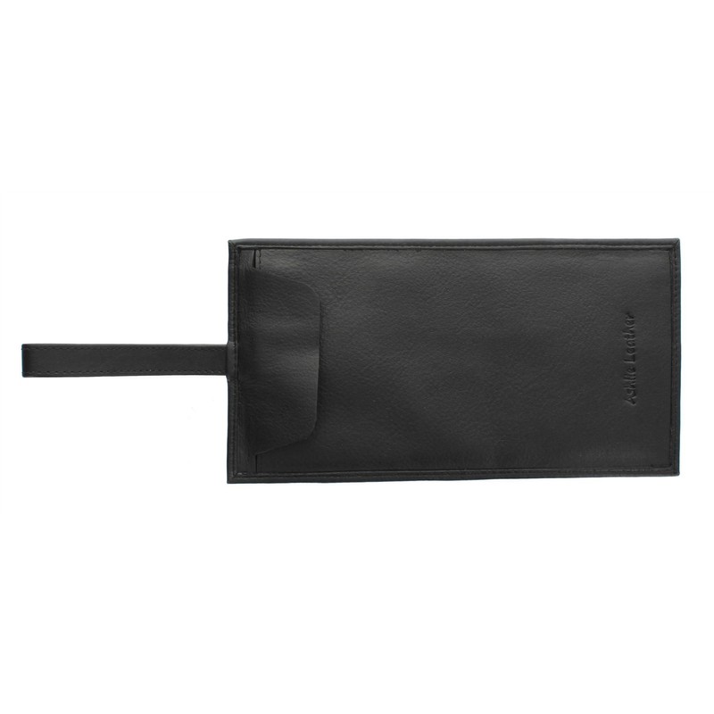 Genuine Leather Security Wallet Pouch with Belt Loop AC501 Black