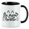 huuraa Coffee Cup Be Meow Forever Katze Gift Cup Black