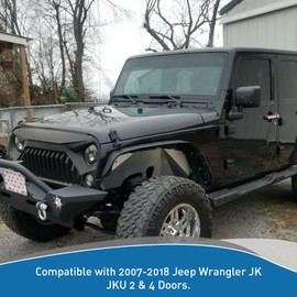ECOTRIC Front Inner Fender Liners Compatible with 2007-2018 Jeep Wrangler JK & JKU Unlimited 2/4 Door Wheel Well Liners Mud Guards Lightweight Aluminum (Silvery)