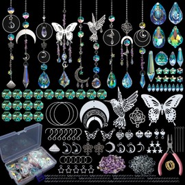 HYBEADS DIY Suncatchers, 400pcs Sun Catchers Making Supplies Kit Art and Crafts for Adults Hanging Prism Sun Catcher with Crystals Rainbow Maker for Indoor Window Home Wedding Garden Christmas Decor