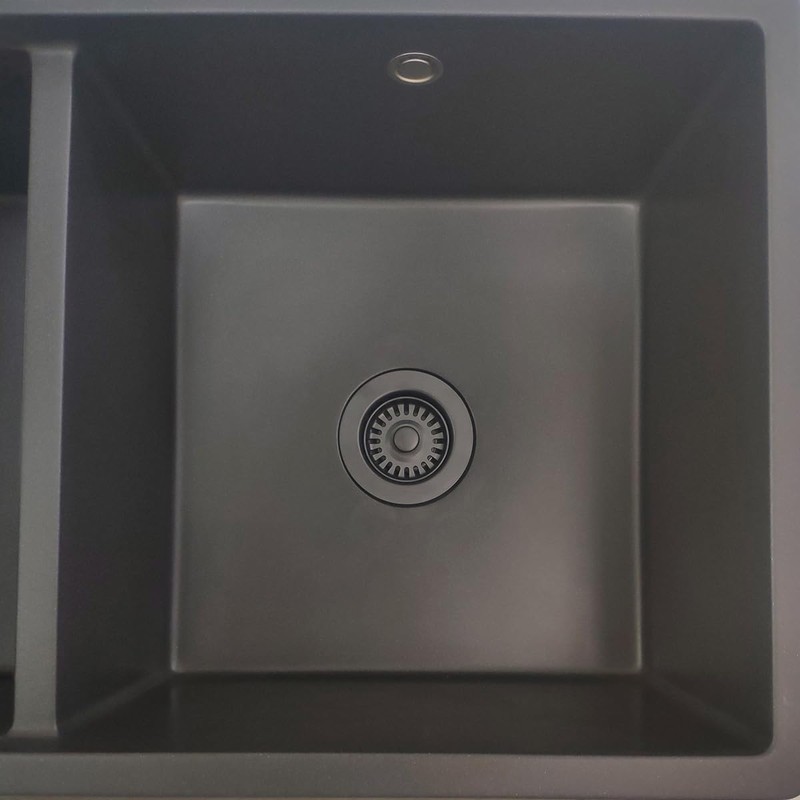 Black Polymer Drain Kitchen Sink Drain Assembly with 2 Removable