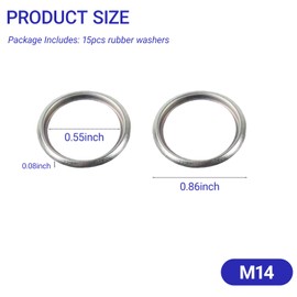 YYTQP 15 PCS M14 Oil Drain Plug Gaskets Compatible with Suba-ru Outback Impreza Legacy Forester XV Crosstrek BRZ Drain Plug Crush Washer 803916010