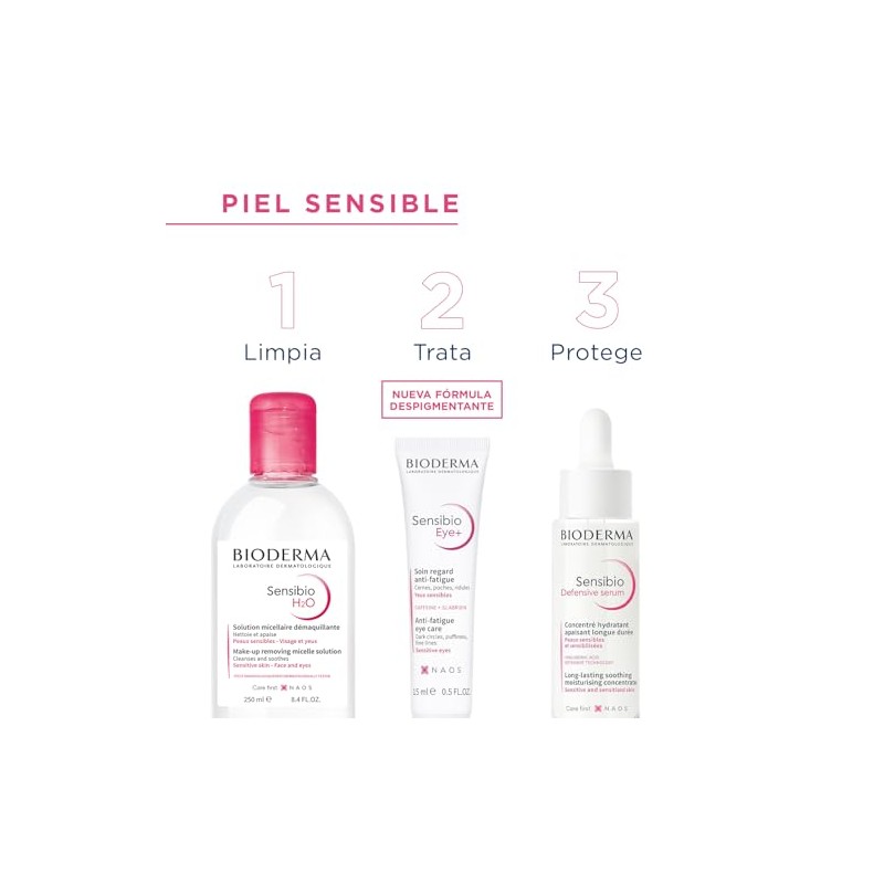BIODERMA, Agua Micelar, Sensibio H2O, Desmaquillante para Piel Sensible, Calma