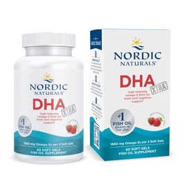 Nordic Naturals DHA Xtra Omega-3 1660 mg Aceite de Pescado Fresa 60 Cáps  Fórmula de alta intensidad con 960 mg de DHA por porción, en forma...       