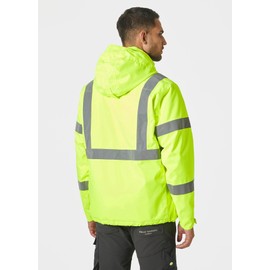 Helly Hansen Alta Winter Jacket - Waterproof Work Jacket - ANSI Class 3 Reflective Rain Gear - 220g Insulation & Hi-Vis - 369 Yellow/Charcoal - 3X-Large